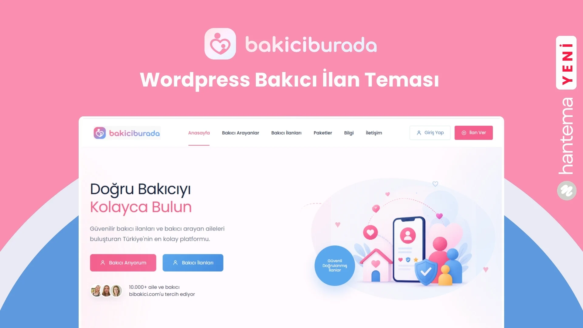 WordPress Bakıcı İlan Teması WordPress tema görseli - HanTema