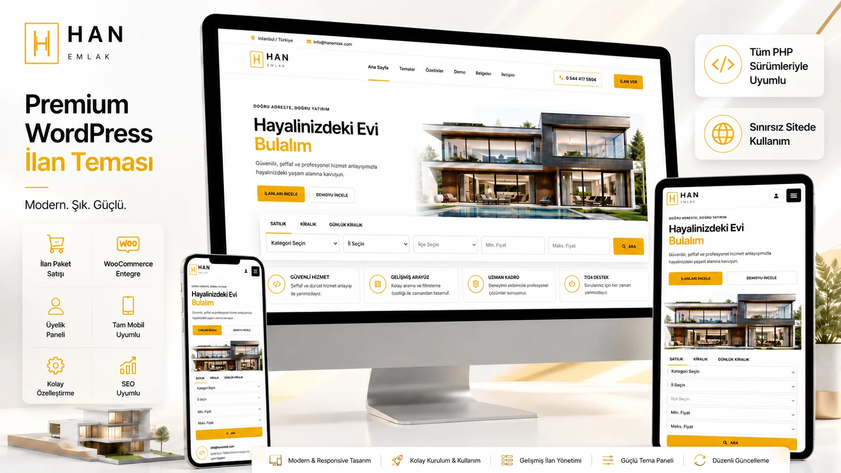 WordPress Emlak Teması WordPress tema görseli - HanTema